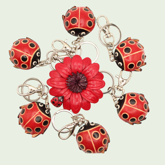Leather Ladybug Key Chain - KC4109