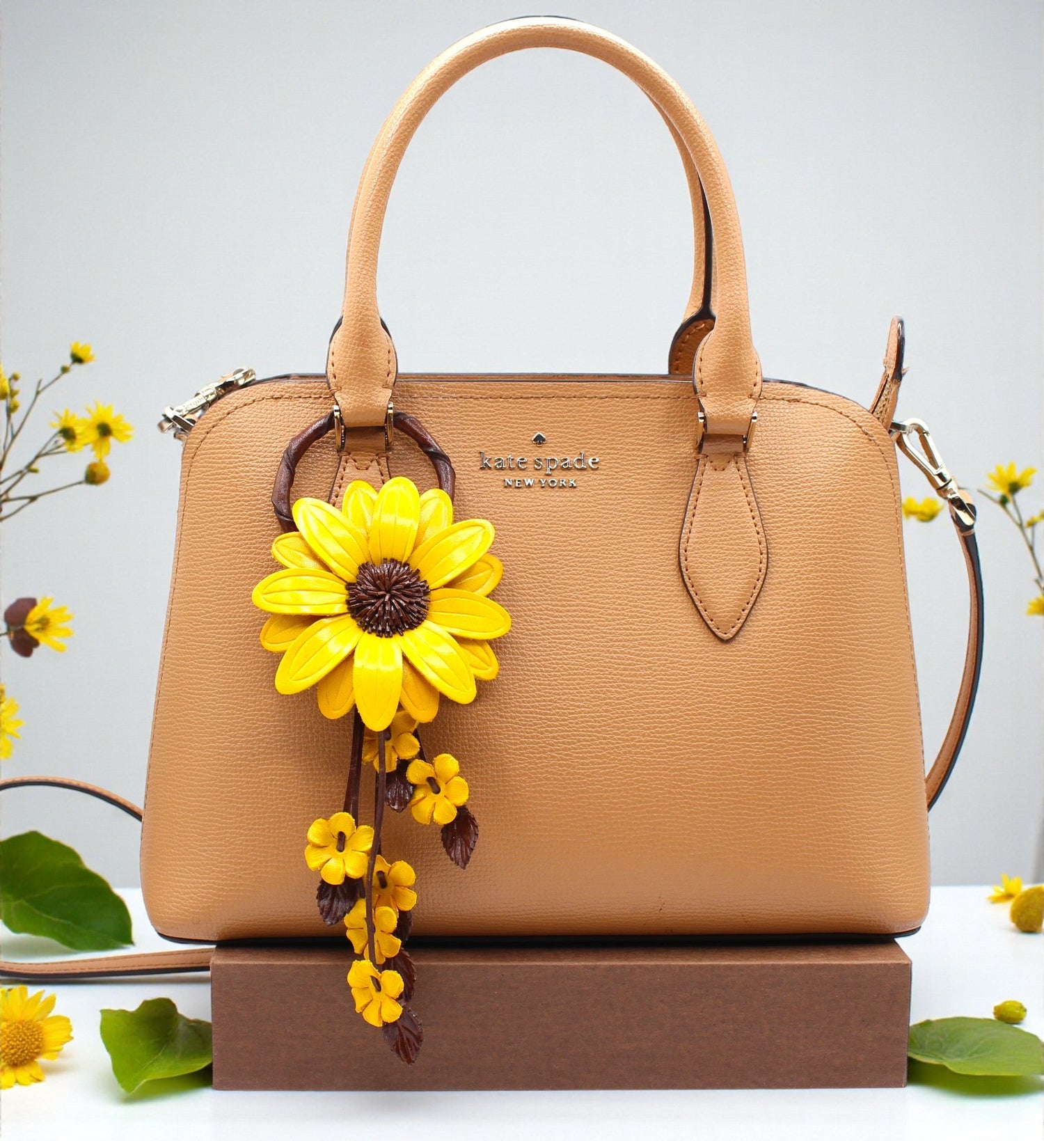 Leather Flower Purse Charm