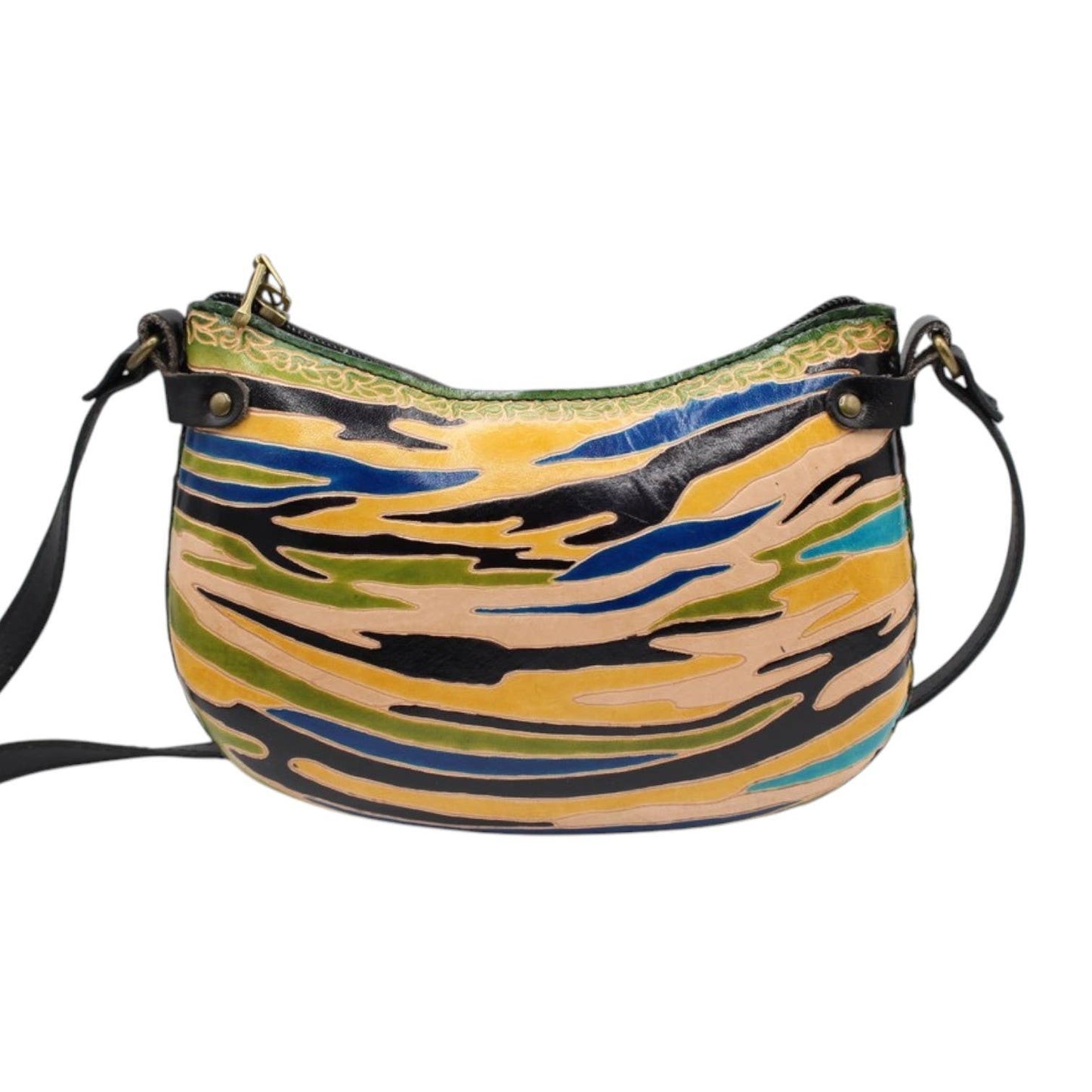Handmade leather stripe purse