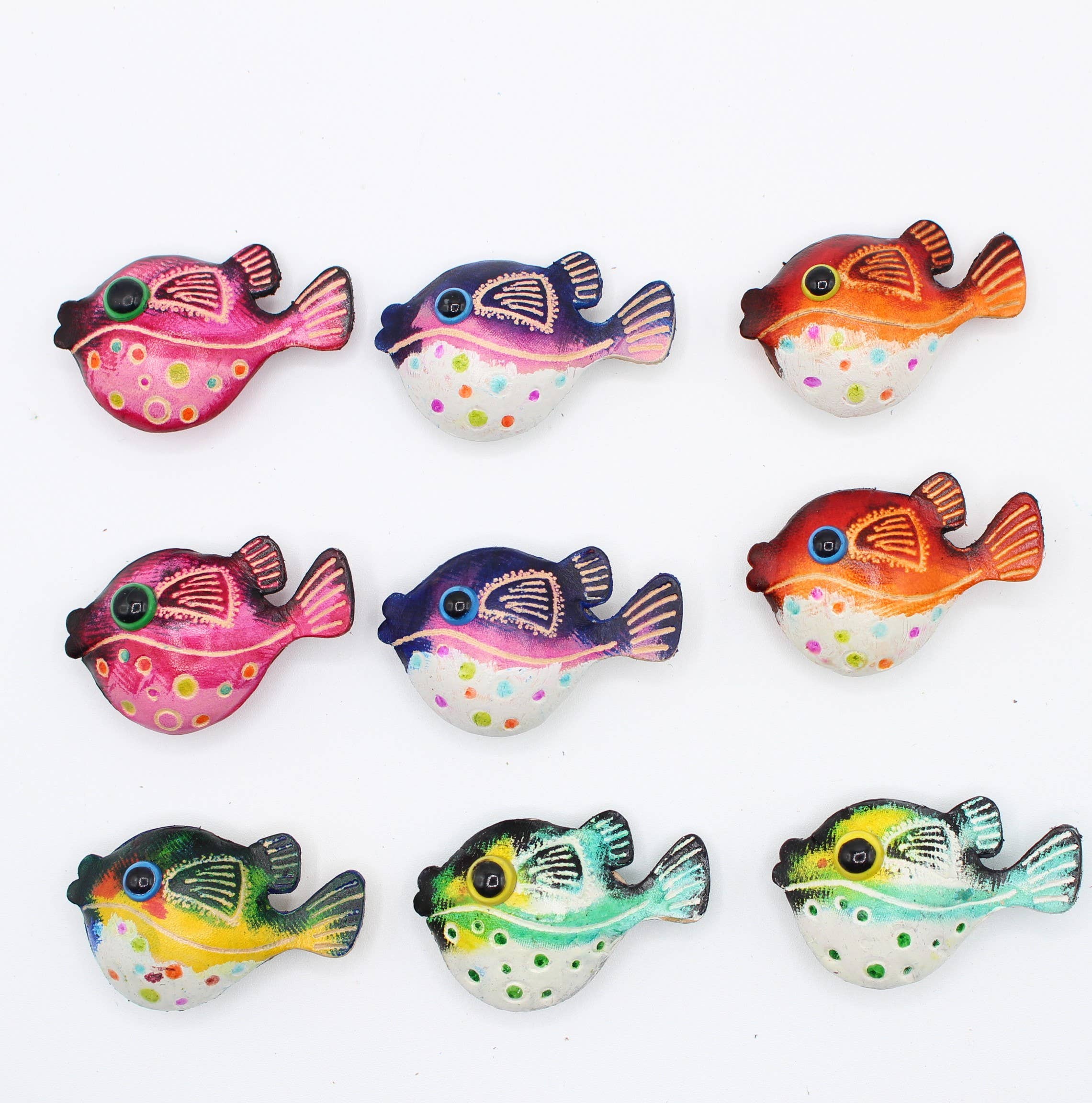 Mini Fish Magnet Handmade leather assorted magnet tropical fish – Sunflower Handmade ...