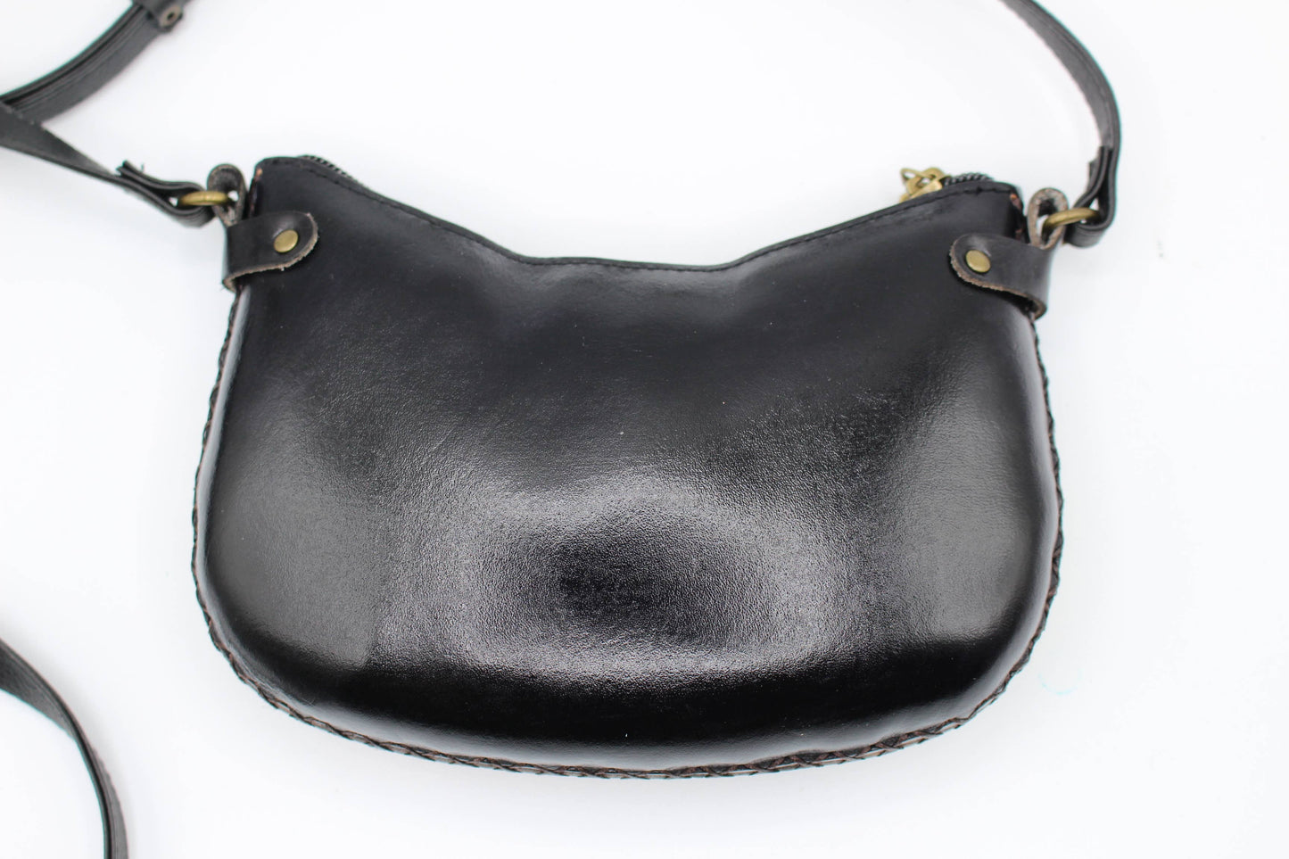 Handmade leather stripe purse