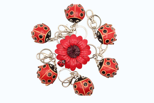 Leather Ladybug Key Chain - KC4109