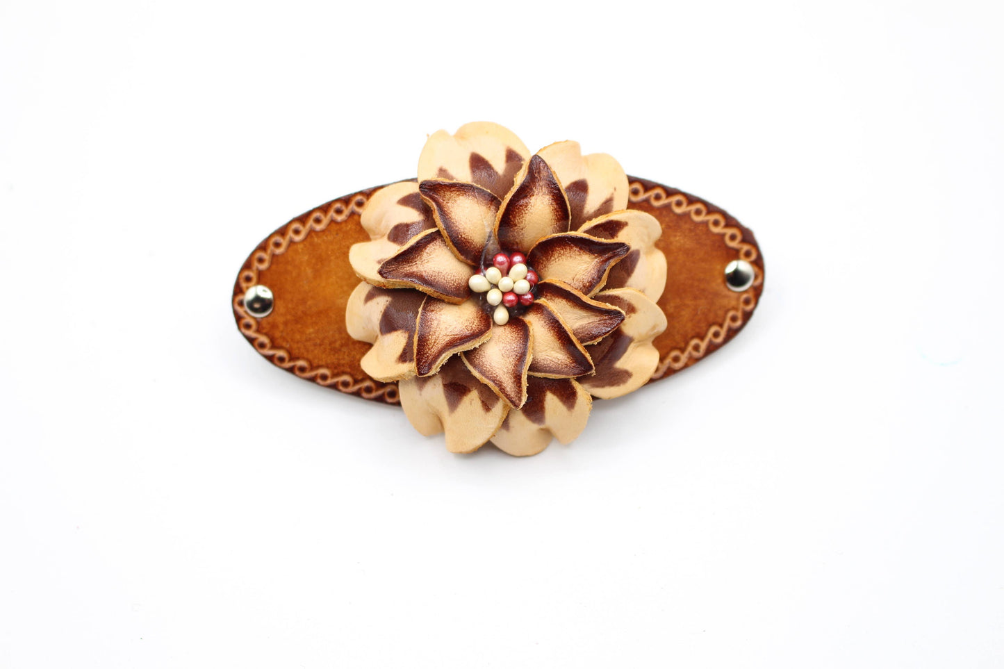 as0003-2 6 pcs woodstick and 6 pcs metal leather barrettes