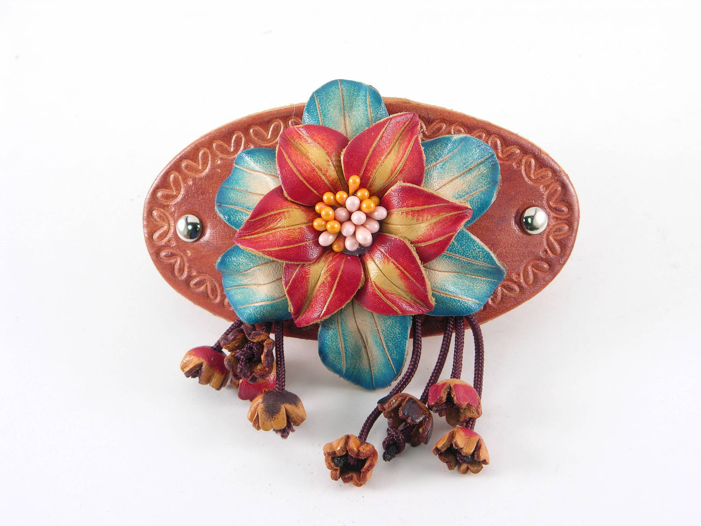 as0003-2 6 pcs woodstick and 6 pcs metal leather barrettes
