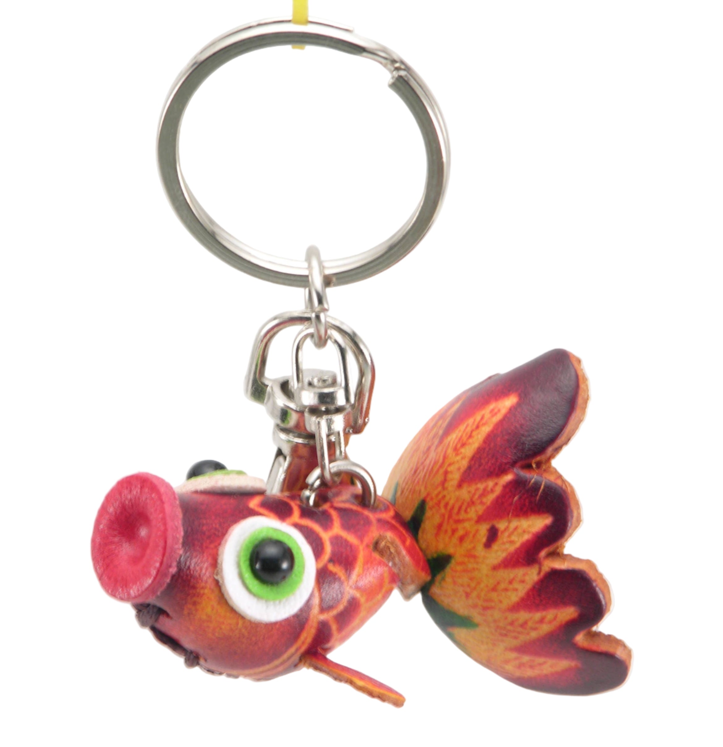 Handmade leather goldfish key chain – Sunflower Handmade Leather inc