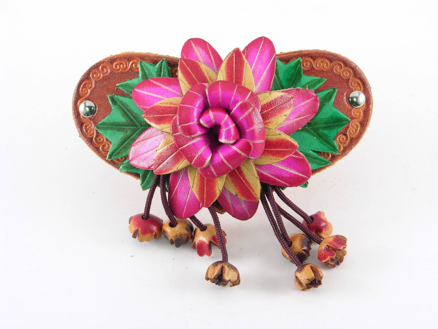 as0003-2 6 pcs woodstick and 6 pcs metal leather barrettes