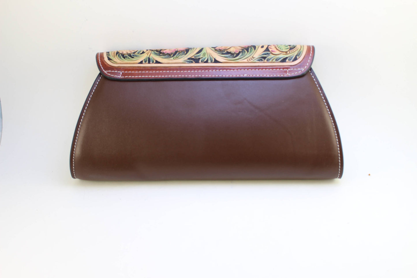 Tb1601 Genuine leather hand tooled clutch purse